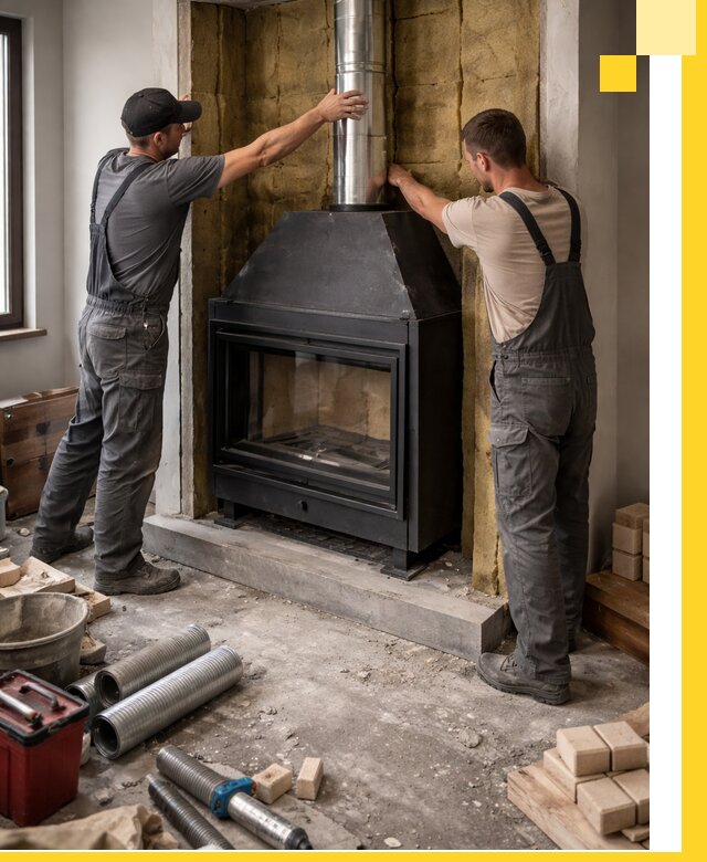 Изготовление и монтаж закрытых каминов в Копейске под ключ