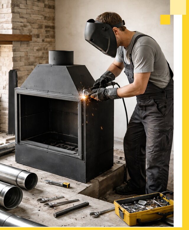 Продажа и установка металлических каминов в Копейске под ключ