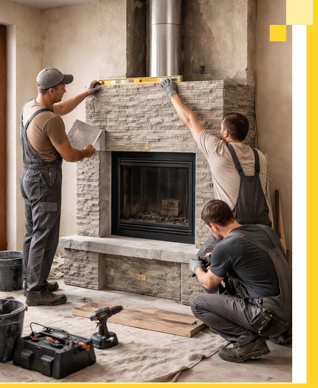 Профессиональный монтаж каминов под ключ в Копейске для дома