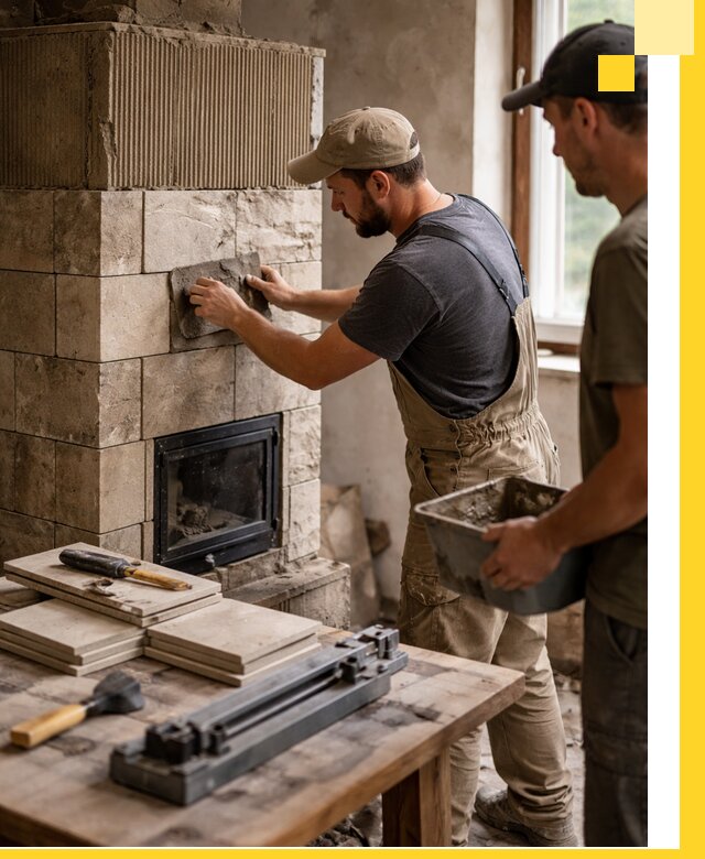 Профессиональная облицовка печей в Копейске: керамика и камень