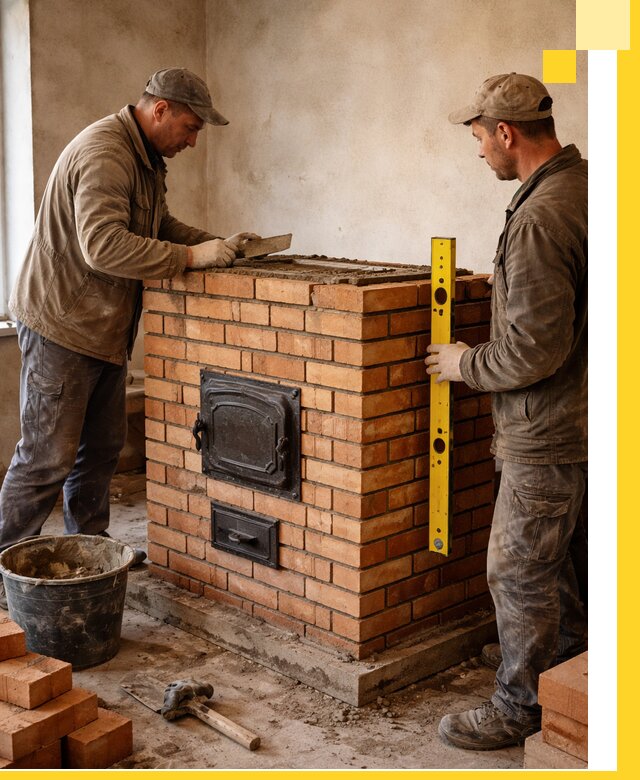 Отопительные печи под ключ в Копейске, установка и сборка