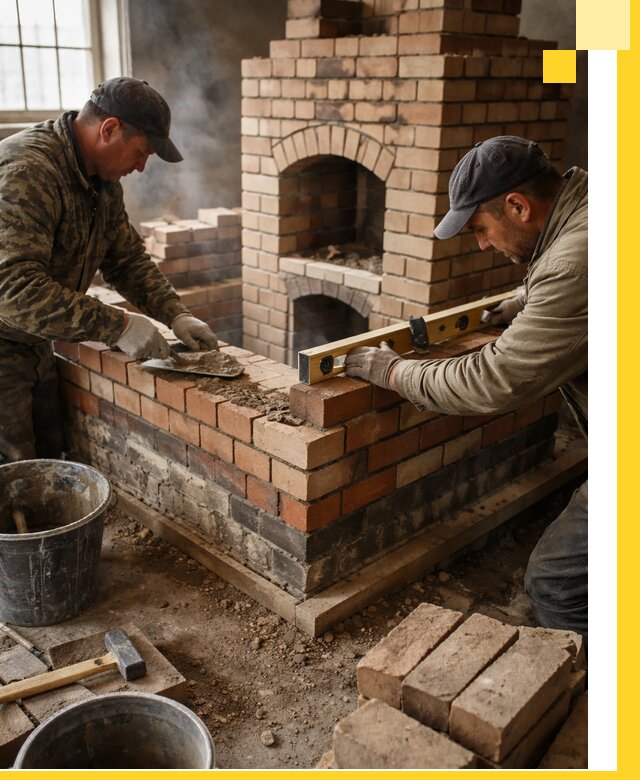 Изготовление и монтаж печей и каминов из кирпича в Копейске