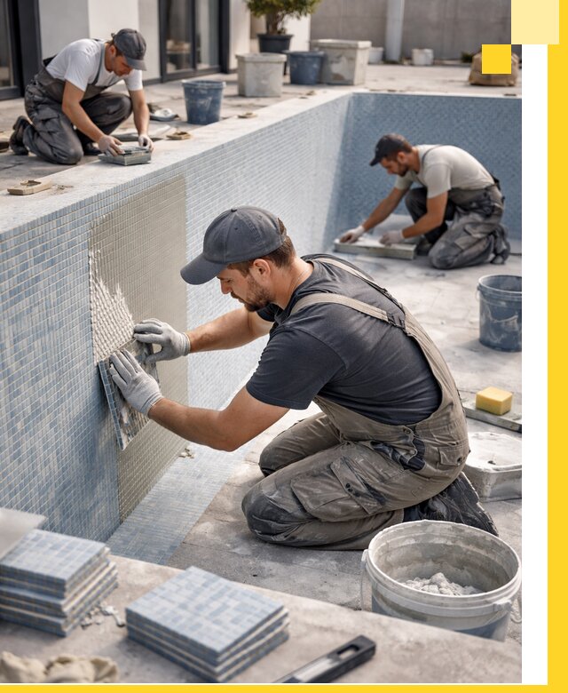 Облицовка бассейнов в Копейске плитка мозаика гидроизоляция