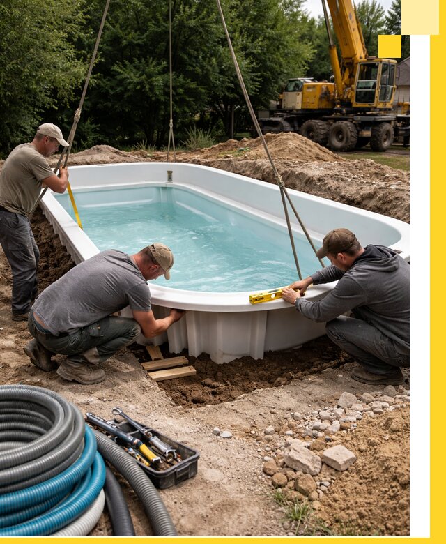 Установка и монтаж композитных бассейнов под ключ в Копейске