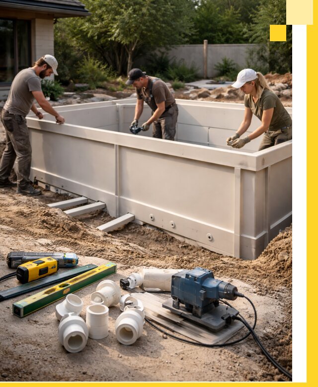 Установка полипропиленовых бассейнов под ключ в Копейске