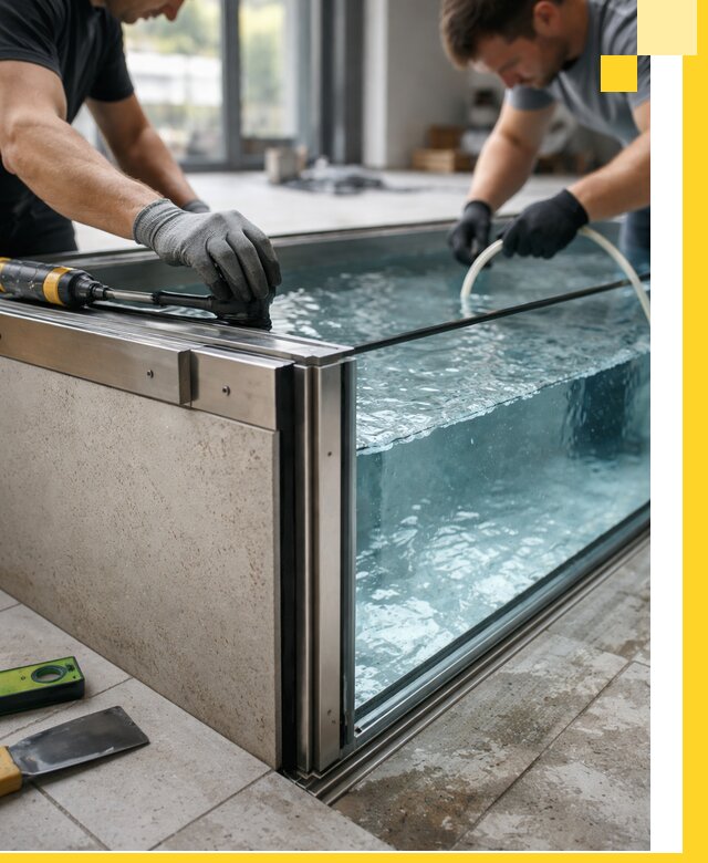 Проектирование и монтаж стеклянных бассейнов в Копейске