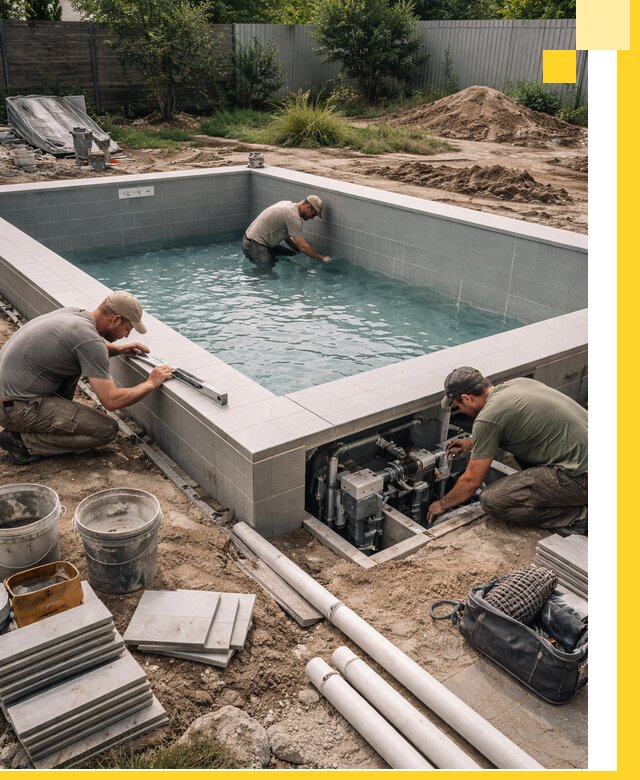 Строительство и монтаж бассейнов для дачи под ключ в Копейске