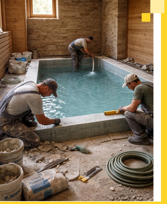 Проектирование и строительство бассейнов для бани в Копейске