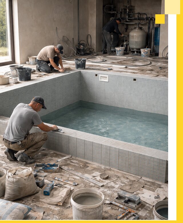 Строительство и монтаж бассейнов в помещении в Копейске