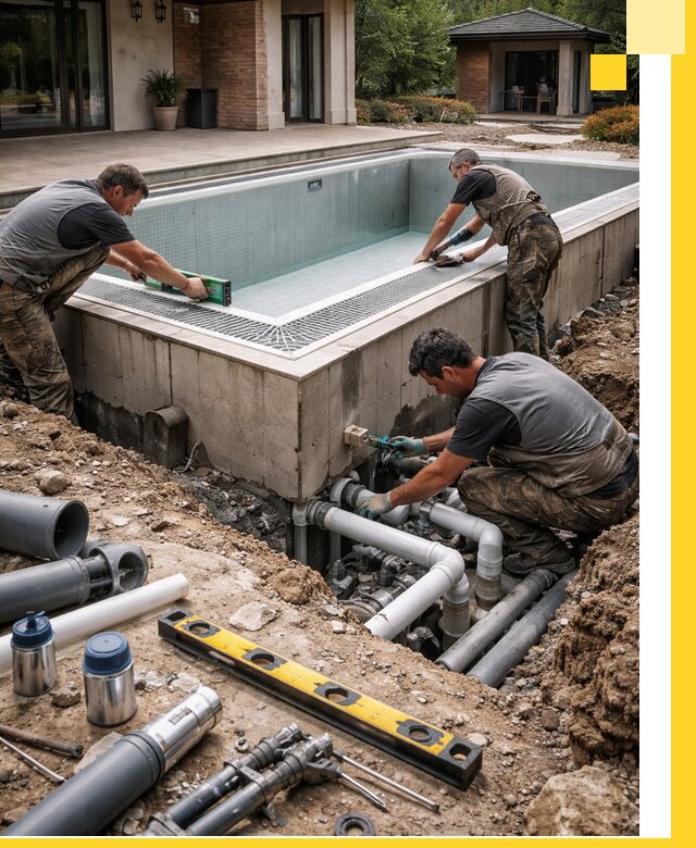 Строительство переливных бассейнов в Копейске под ключ