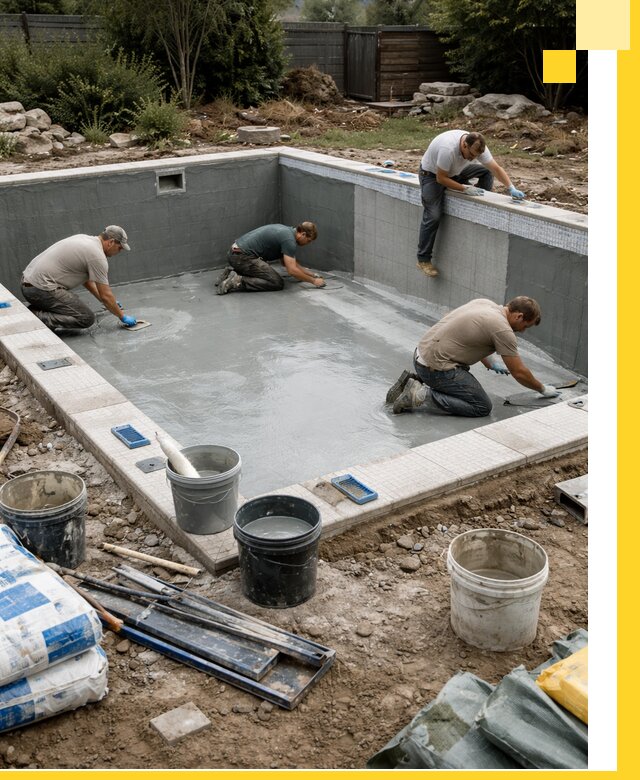 Изготовление и монтаж чаши бассейна под ключ в Копейске