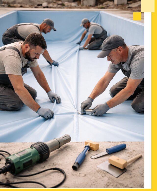 ПВХ пленка для бассейнов с монтажом и гарантией в Копейске