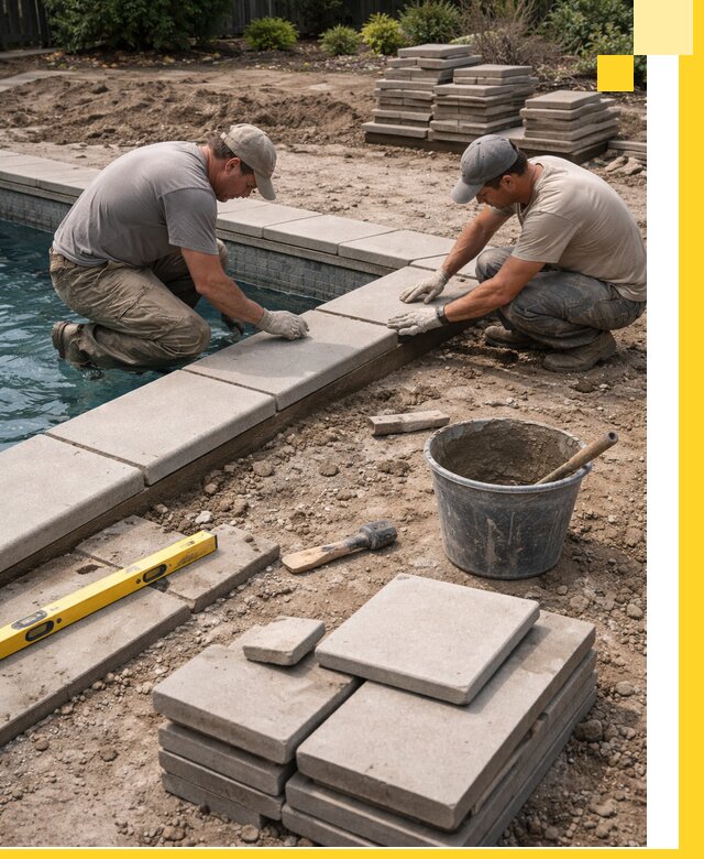 Установка и изготовление копингового камня для бассейнов в Копейске