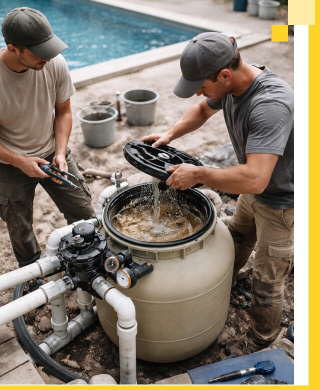 Установка и обслуживание песочных фильтров для бассейнов в Копейске