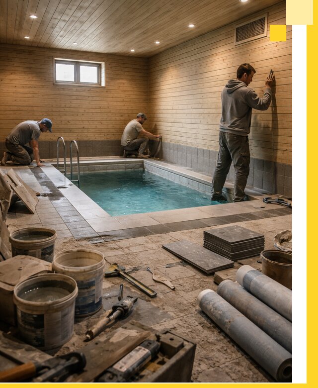 Строительство бани с бассейном и сауной под ключ в Копейске