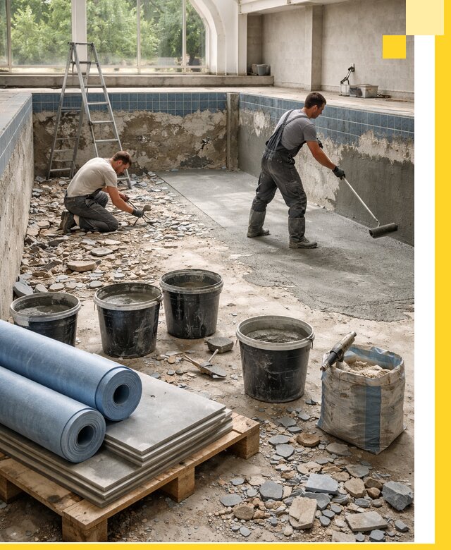 Реконструкция бассейнов в Копейске: ремонт, гидроизоляция