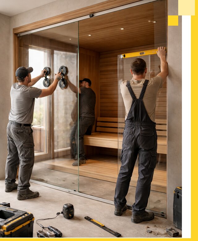 Производство и монтаж стеклянных саун под ключ в Копейске