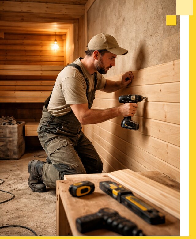 Профессиональная внутренняя отделка бани в Копейске под ключ