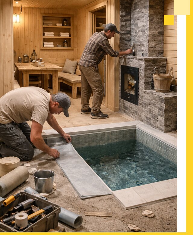 Строительство бань с комнатой отдыха под ключ в Копейске