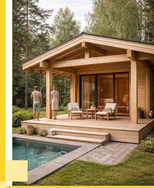 Бани с террасой под ключ в Копейске от 615780 р. | ЭриданКпс