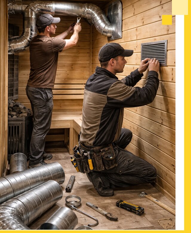 Проектирование и монтаж вентиляции бани в Копейске под ключ