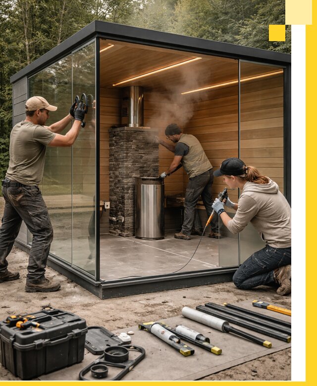 Проектирование и строительство стеклянных бань в Копейске