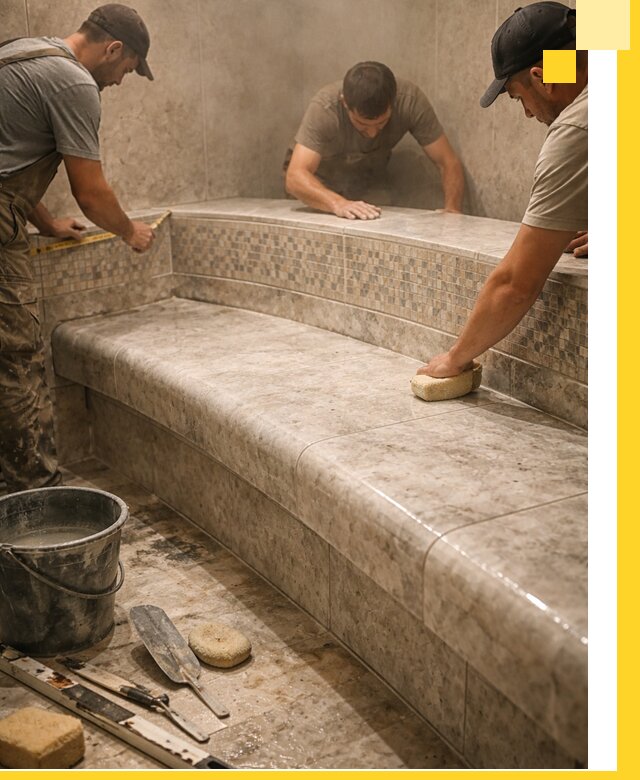 Изготовление и установка сидений для хамама в Копейске