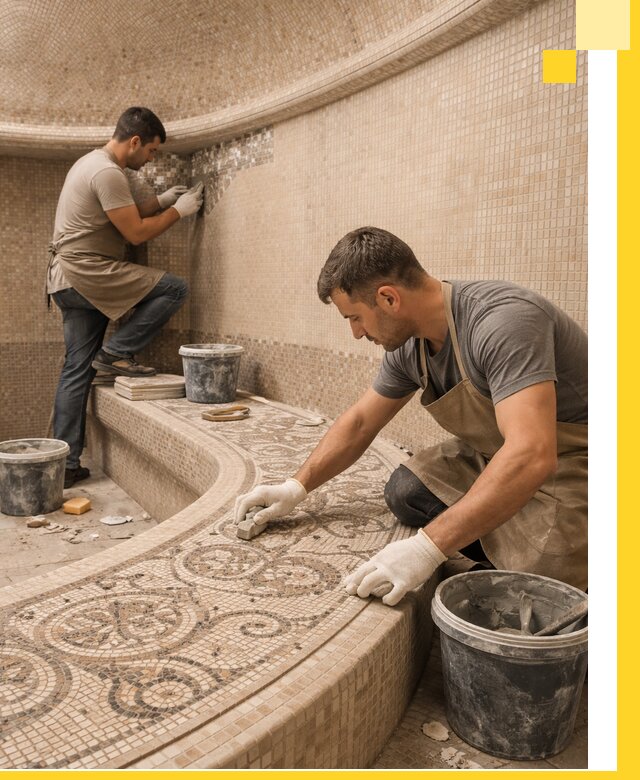 Плитка для хамама в Копейске, укладка, подбор и поставка